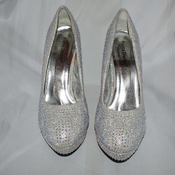 Pierre Dumas Sparkle Platform Heels Size 10 - Picture 3 of 7